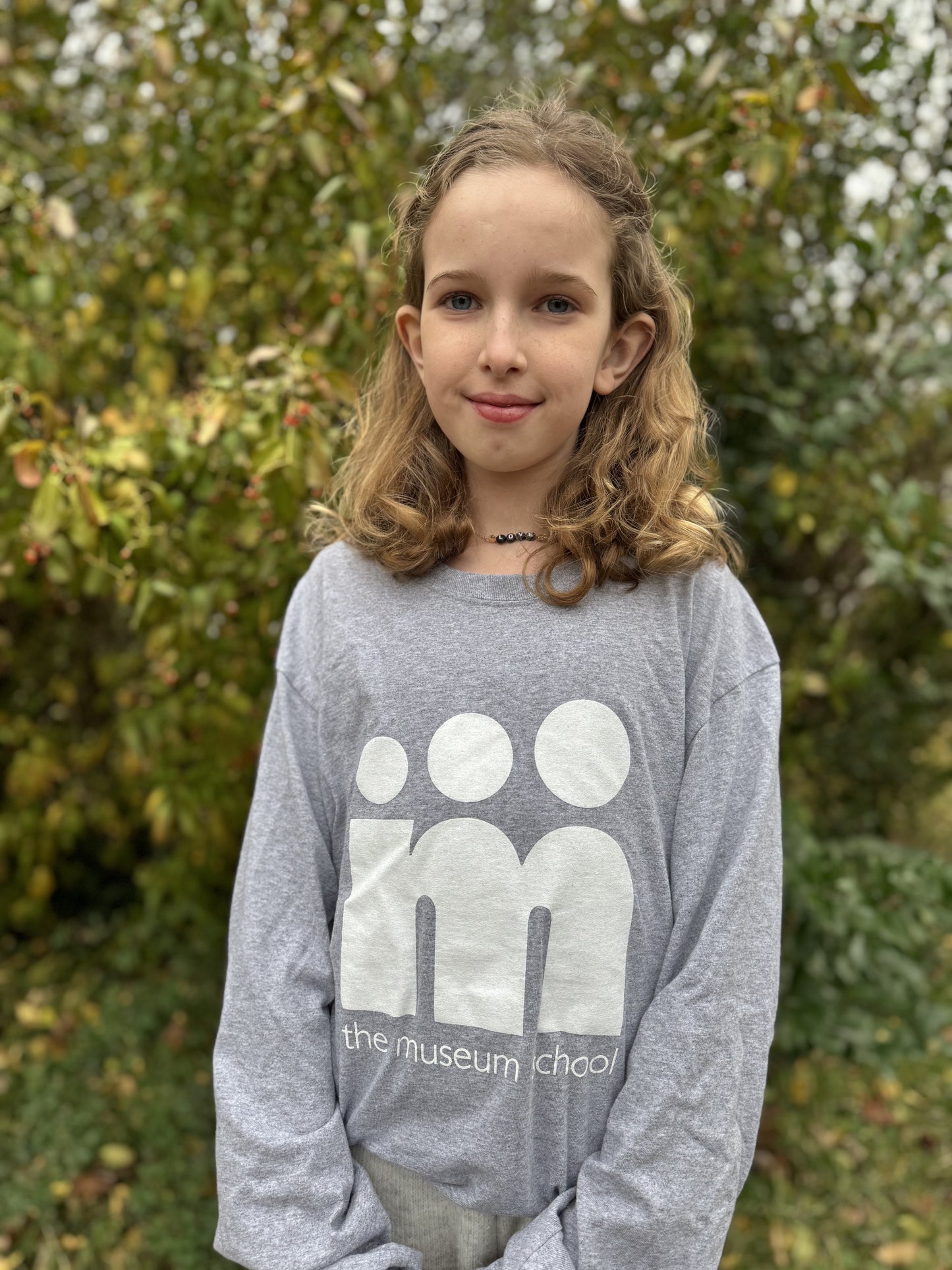 M Logo Long Sleeve Youth T-shirt Sport Grey