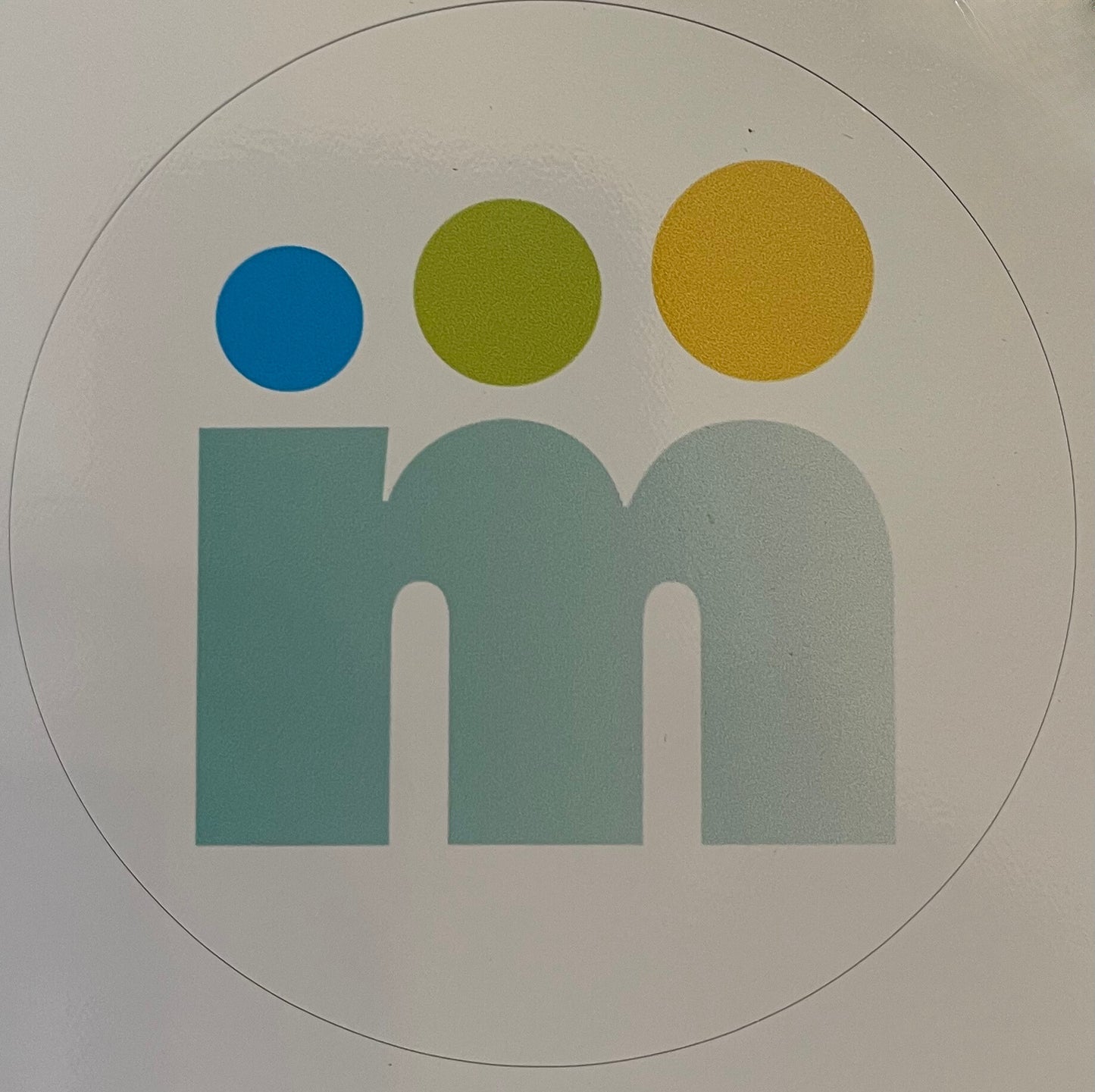 M Logo Round Decal